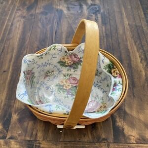 Longaberger 1999 Mothers Day Basket Tea for Two  w/Liner &‎ Protector